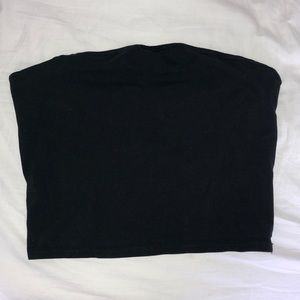 Black crop tube top